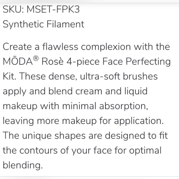 MODA ROSÈ 4Pc Face Perfecting Brush Kit - Picture 4 of 6